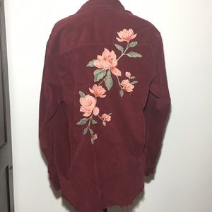 American Eagle Corduroy Embroidered Shirt NWT